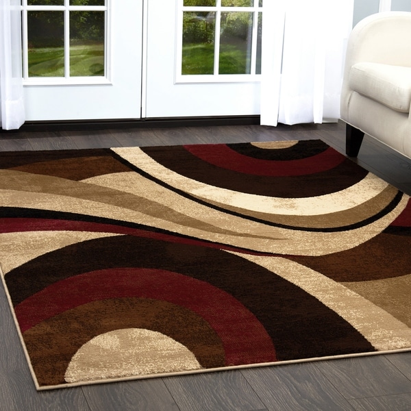 Home Dynamix Tribeca Collection HD5382-539 Brown-Red Area Rug - 6'7 x 9'10
