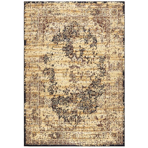 Rizzy Home Bennington Collection BI5557 Ivory, Black Area Rug (6'7 x 9'6) - 6'7" x 9'6"