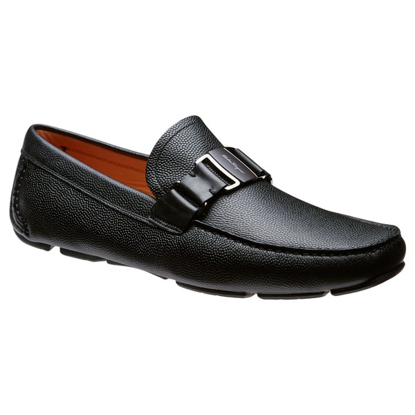 Salvatore Ferragamo Sardegna Black Pebbled Leather Loafers ...