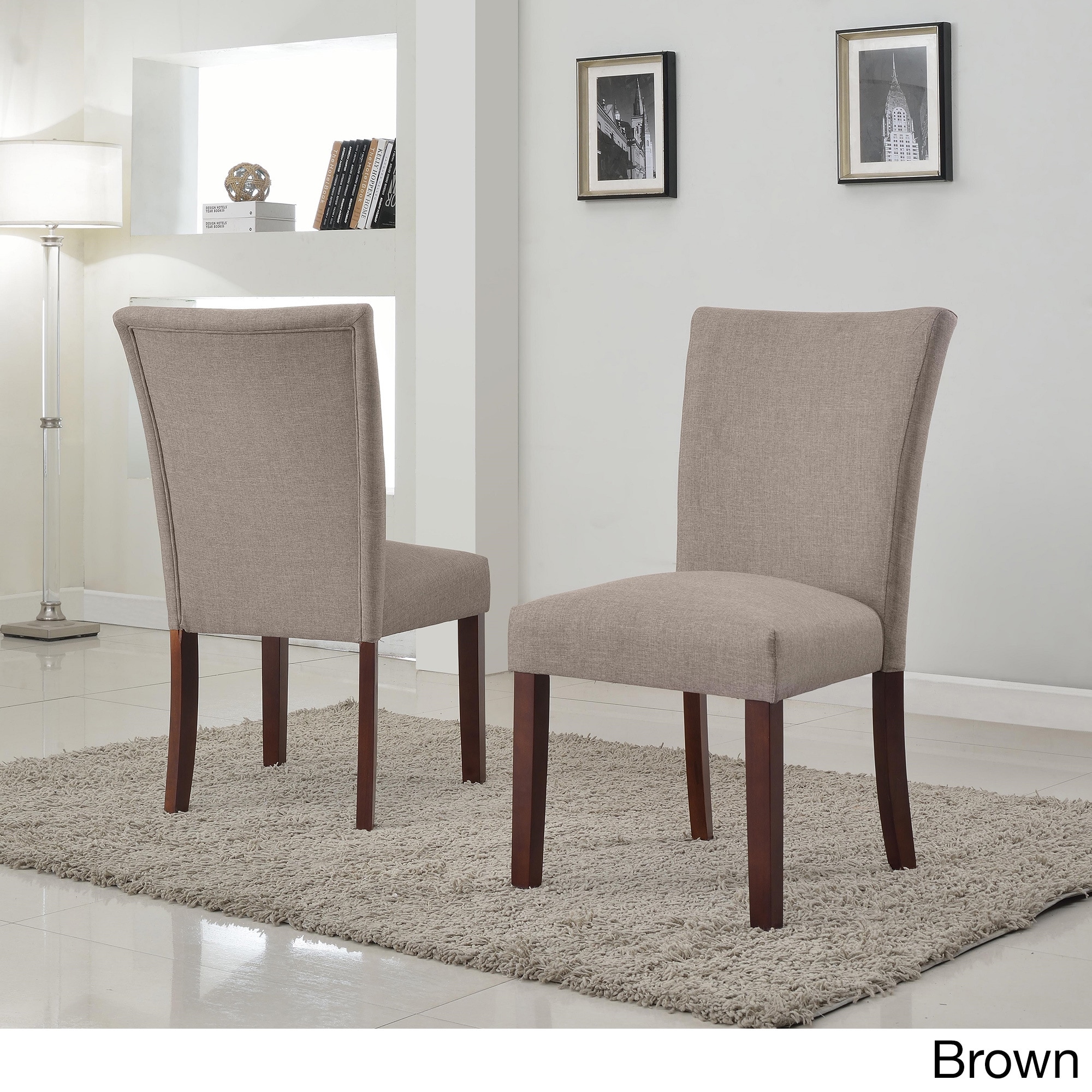 Sally Classic Upholstered Fabric Dining Chair Set of 2 As Is