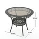 preview thumbnail 5 of 7, Figi Outdoor 34-inch Wicker Glass Table (ONLY) by Christopher Knight Home