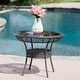 preview thumbnail 1 of 7, Figi Outdoor 34-inch Wicker Glass Table (ONLY) by Christopher Knight Home Brown