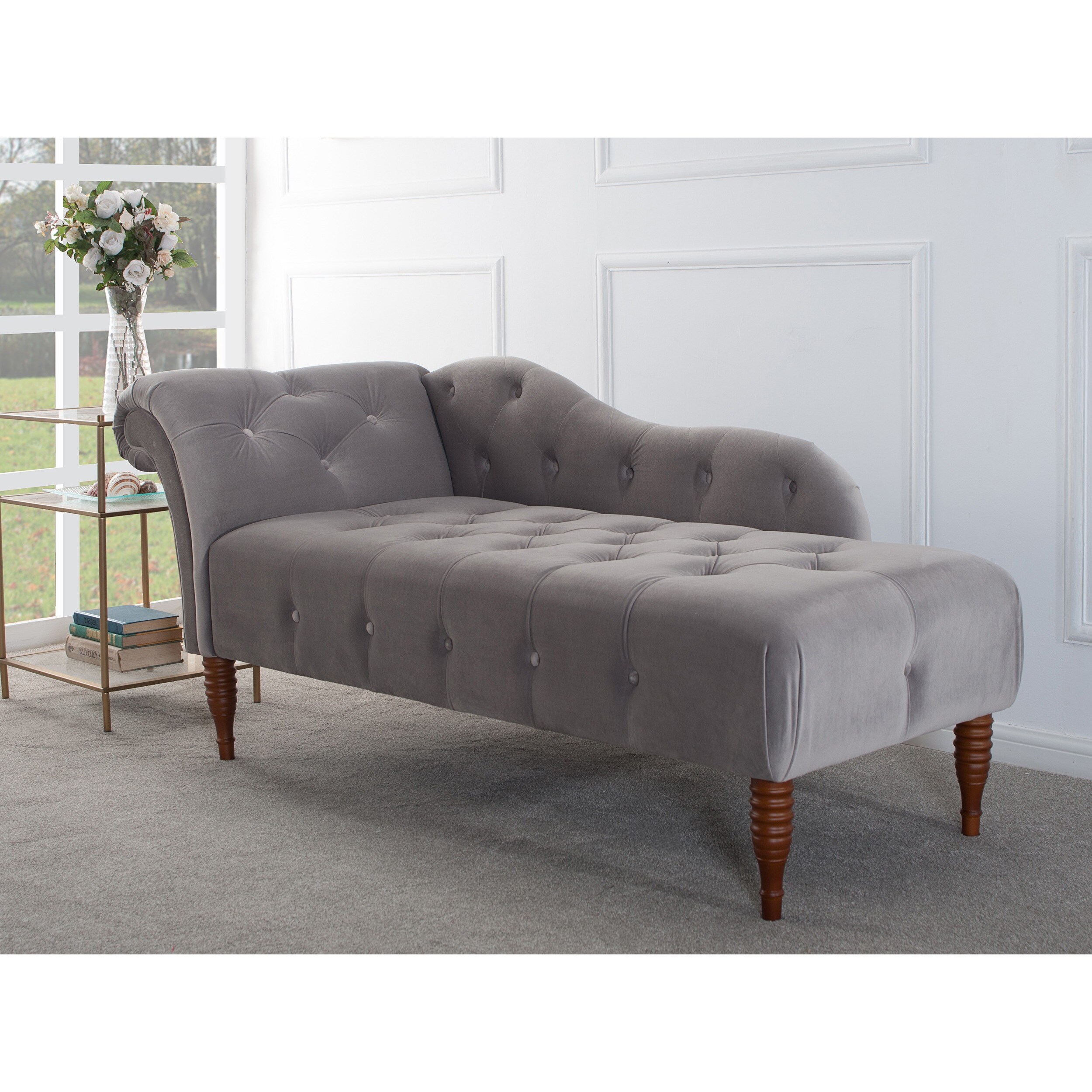 Gracewood Hollow Torrealba Tufted Chaise Lounge 66 Lx29 Wx30 H