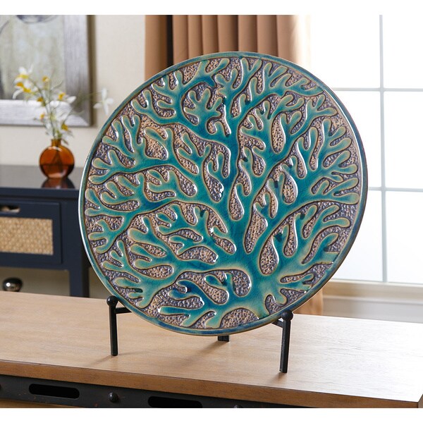 Shop Abbyson Coral Charger Plate with Stand Free Shipping Today