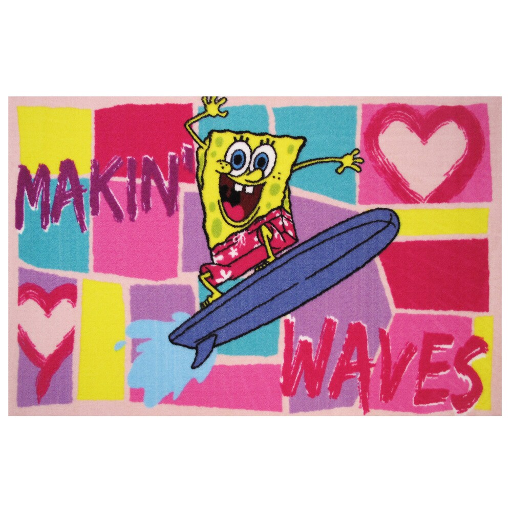 Shop Now For The Spongebob Making Waves Accent Rug 1 7 X 2 5 Pink 1 7 X 2 5 Fandom Shop - pink rug roblox