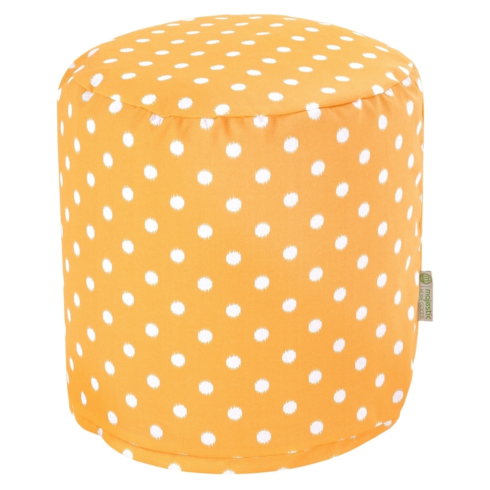 Majestic Home Goods Ikat Dot Indoor / Outdoor Ottoman Pouf 16" L x 16" W x 17" H