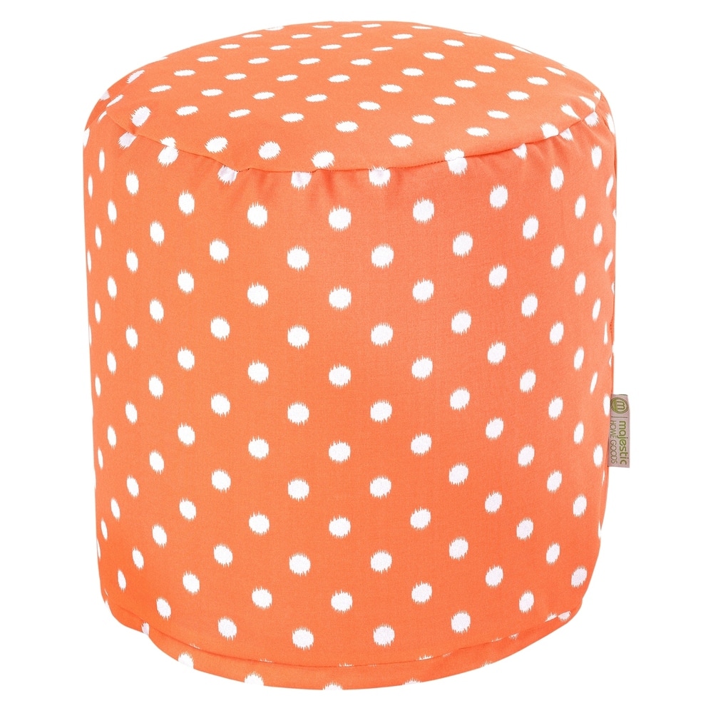 Majestic Home Goods Ikat Dot Indoor / Outdoor Ottoman Pouf 16" L x 16" W x 17" H