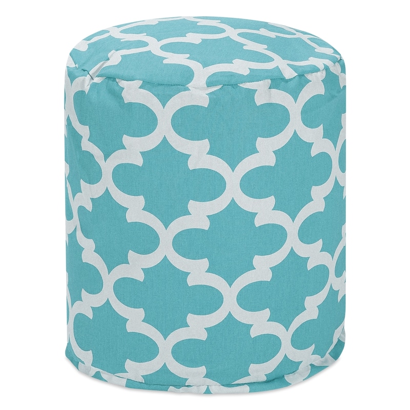 Majestic Home Goods Trellis Indoor / Outdoor Ottoman Pouf 16" L x 16" W x 17" H - Green