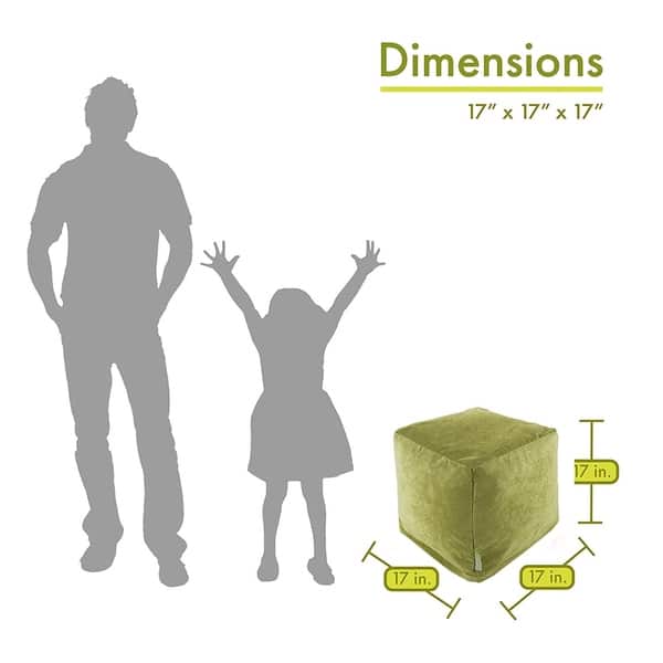 dimension image slide 8 of 10, Majestic Home Goods Villa Collection Indoor Ottoman Pouf Cube