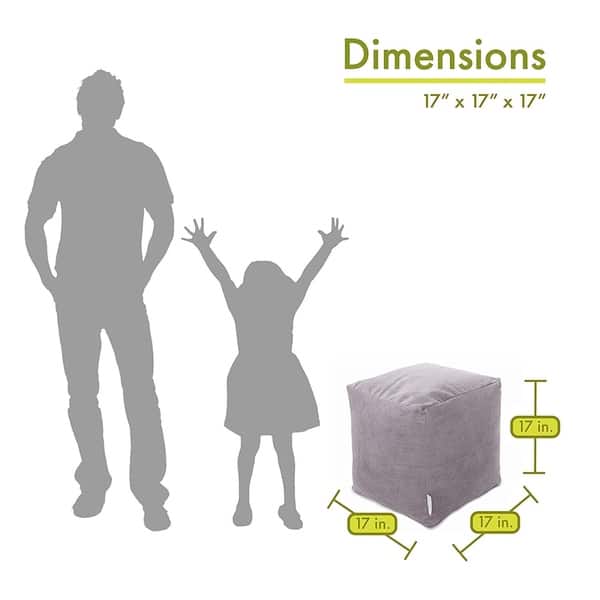 dimension image slide 4 of 10, Majestic Home Goods Villa Collection Indoor Ottoman Pouf Cube