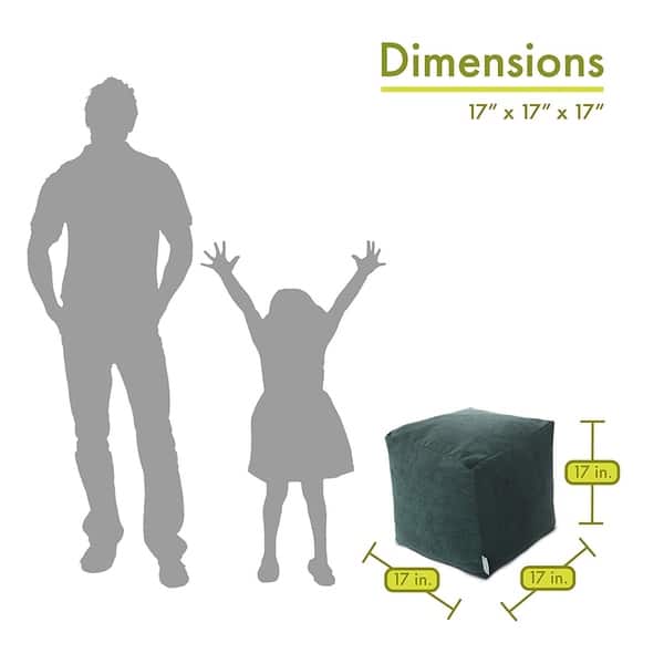 dimension image slide 2 of 10, Majestic Home Goods Villa Collection Indoor Ottoman Pouf Cube