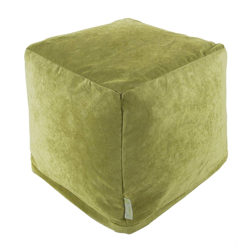 Majestic Home Goods Villa Collection Indoor Ottoman Pouf Cube - Apple