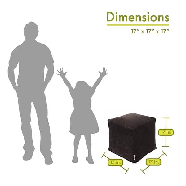 dimension image slide 5 of 10, Majestic Home Goods Villa Collection Indoor Ottoman Pouf Cube