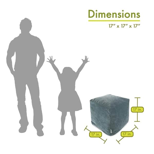 dimension image slide 6 of 10, Majestic Home Goods Villa Collection Indoor Ottoman Pouf Cube