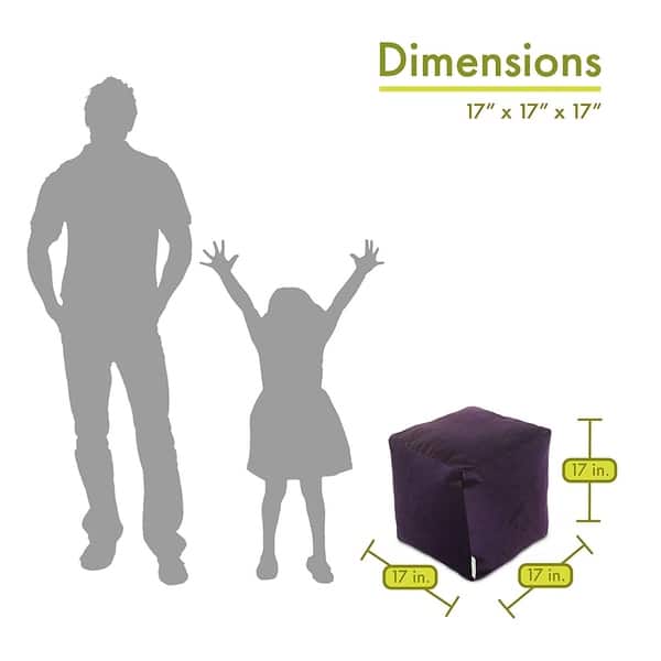 dimension image slide 0 of 10, Majestic Home Goods Villa Collection Indoor Ottoman Pouf Cube