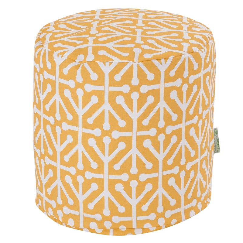 Majestic Home Goods Aruba Indoor / Outdoor Ottoman Pouf 16" L x 16" W x 17" H - Yellow