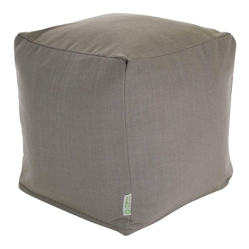 Majestic Home Goods Wales Indoor Ottoman Pouf Cube - Grey