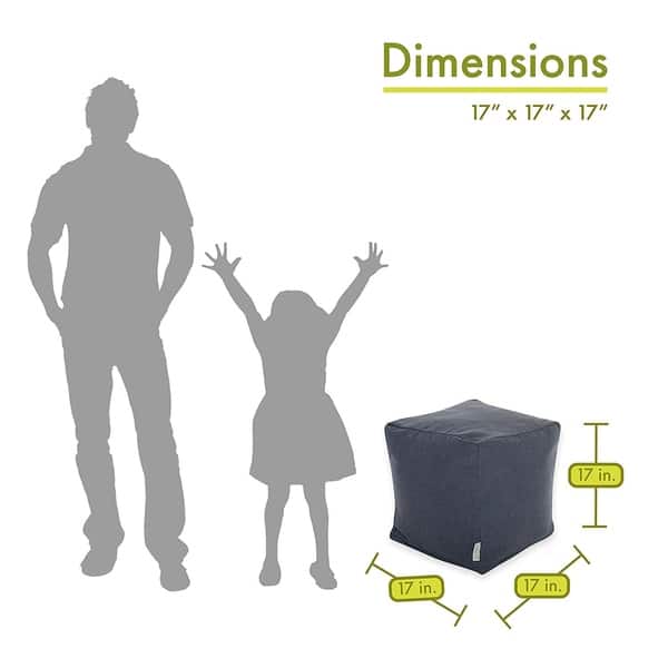 dimension image slide 0 of 3, Majestic Home Goods Wales Indoor Ottoman Pouf Cube