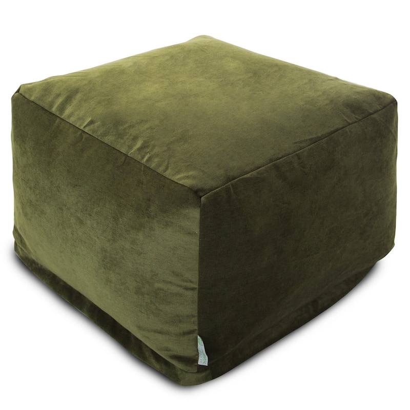Majestic Home Goods Indoor Villa Velvet Ottoman Pouf