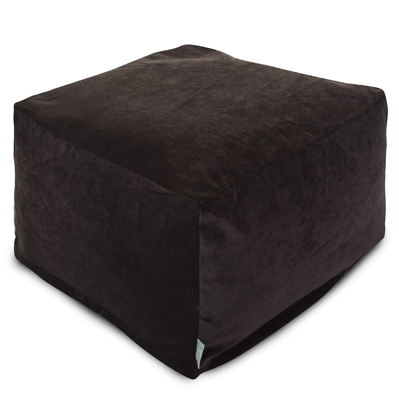 Majestic Home Goods Indoor Villa Velvet Ottoman Pouf - Storm