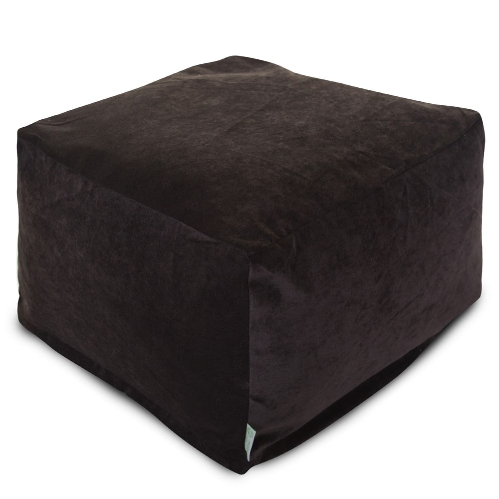 Majestic Home Goods Indoor Villa Velvet Ottoman Pouf