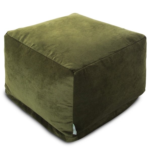 Majestic Home Goods Indoor Villa Velvet Ottoman Pouf 27 in L x 27 in W