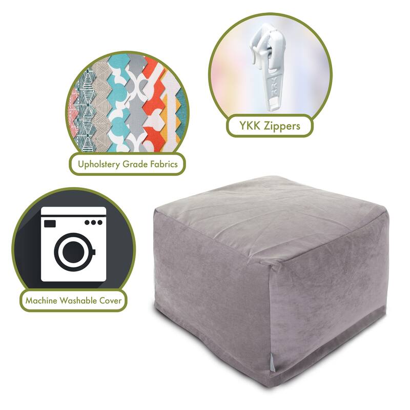 Majestic Home Goods Indoor Villa Velvet Ottoman Pouf