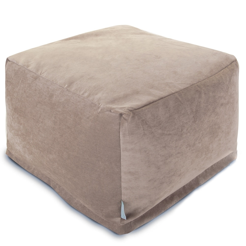 Majestic Home Goods Indoor Villa Velvet Ottoman Pouf