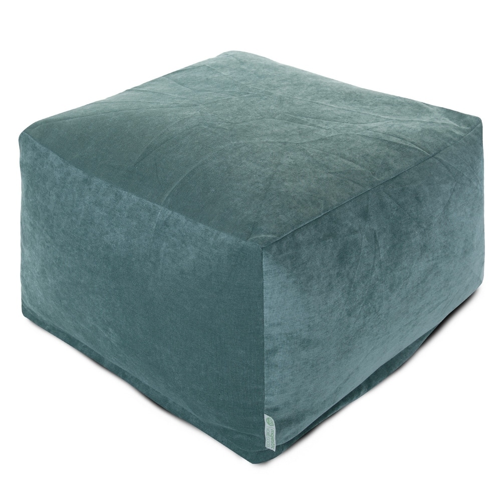 Majestic Home Goods Indoor Villa Velvet Ottoman Pouf