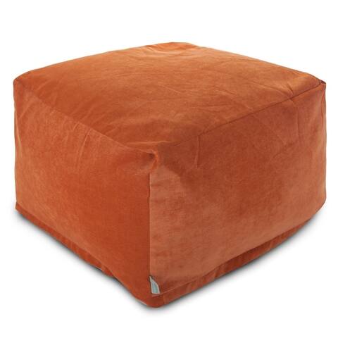 Majestic Home Goods Indoor Villa Velvet Ottoman Pouf