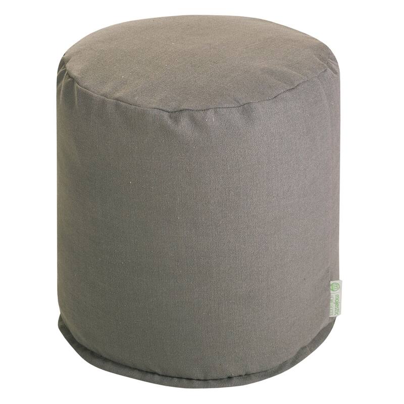 Majestic Home Goods Wales Collection Indoor Ottoman Pouf 16" L x 16" W x 17" H - Grey