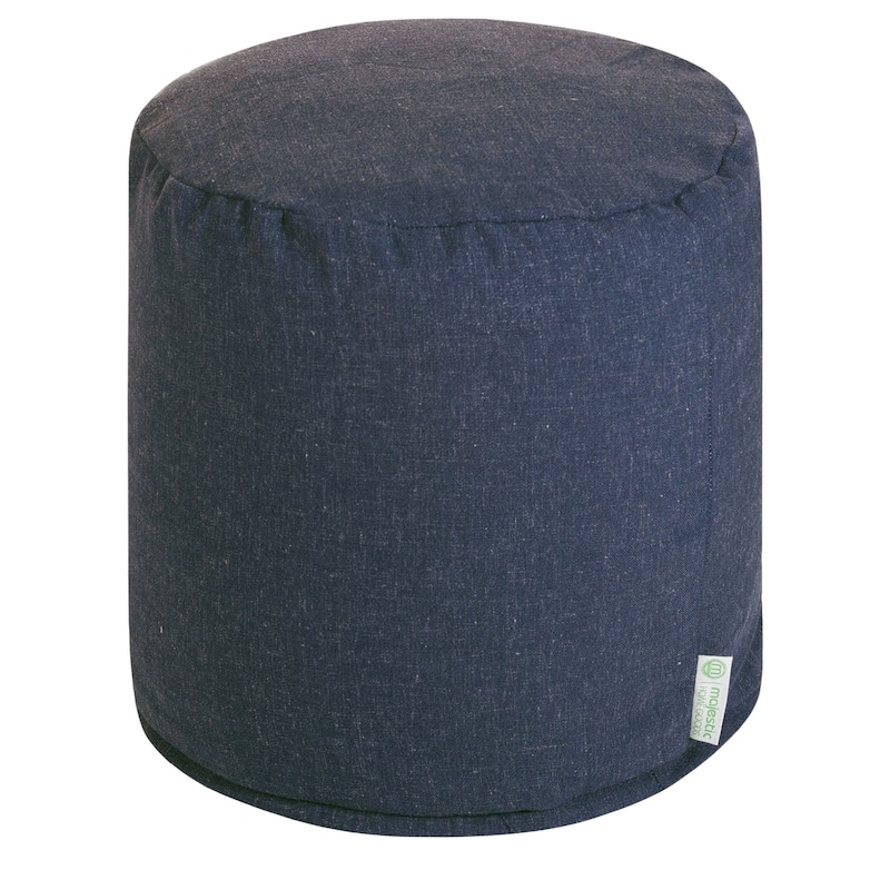 Majestic Home Goods Wales Collection Indoor Ottoman Pouf 16" L x 16" W x 17" H - Blue