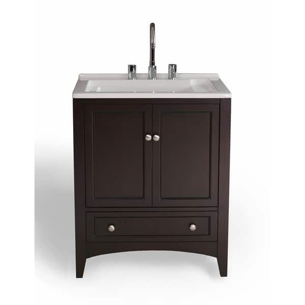 Shop 27 Inch Espresso Laundry Single Sink Vanity Free Shipping