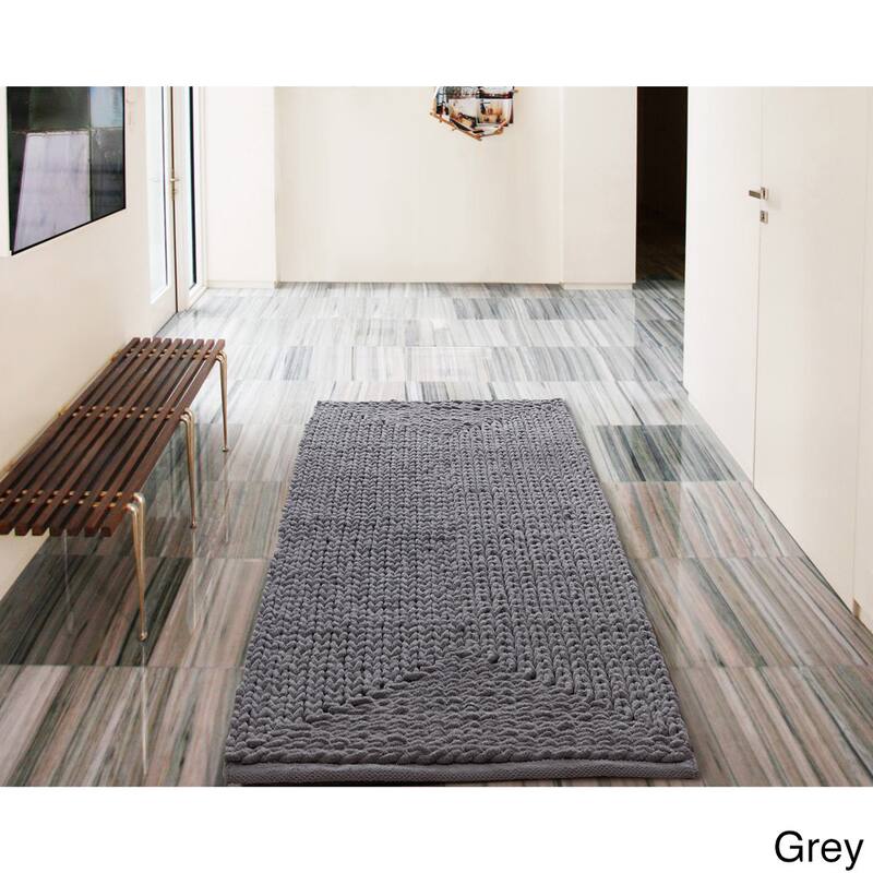 VCNY Home Barron Cotton Chenille Bath Rug - 24" x 60" - Grey
