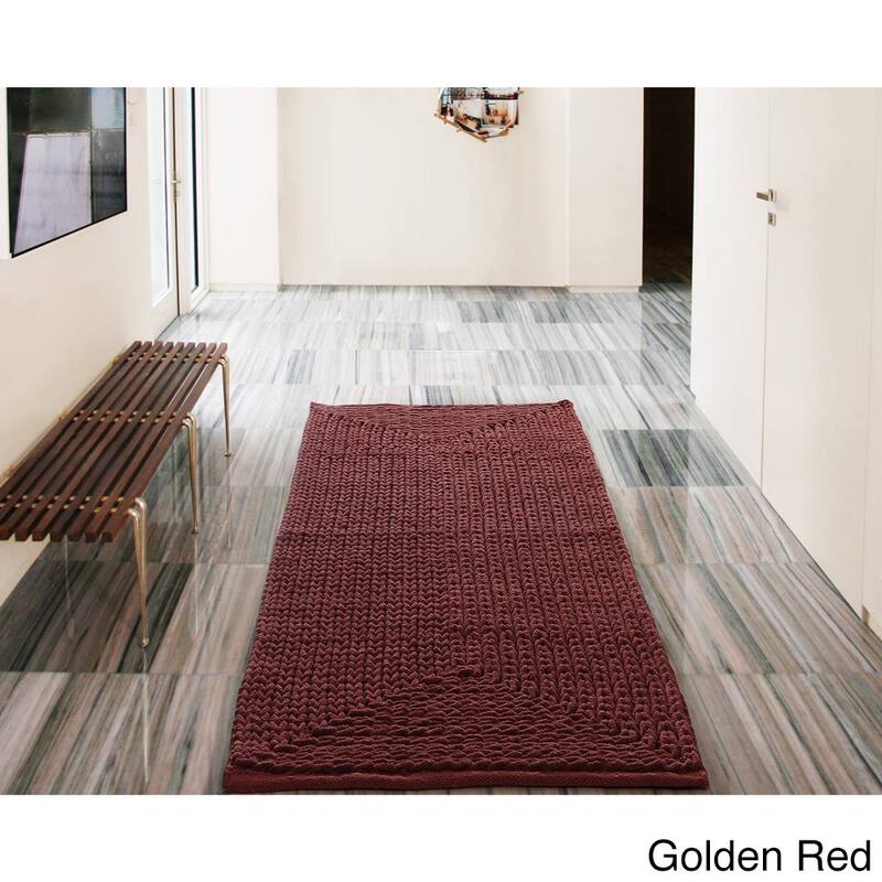 VCNY Home Barron Cotton Chenille Bath Rug - 24" x 60" - Red