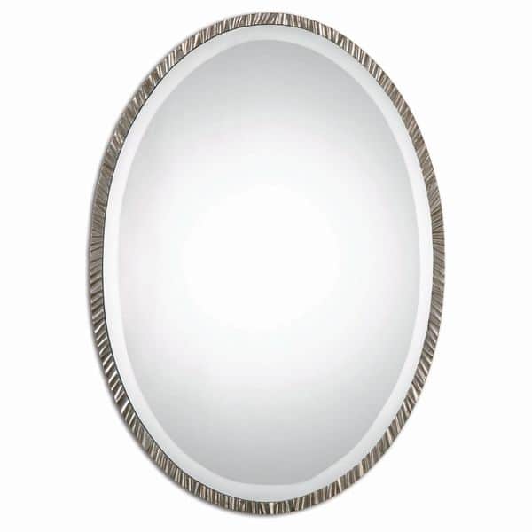 slide 1 of 1, Annadel Oval Wall Mirror - Nickel - 20x28x1