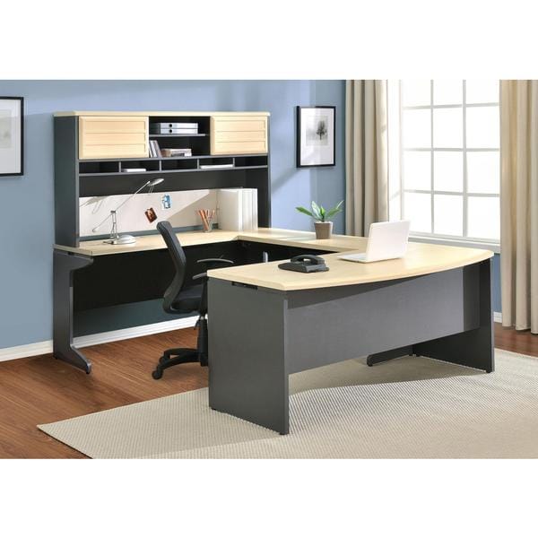 Shop Ameriwood Home Benjamin Grey Natural U Shaped Desk With