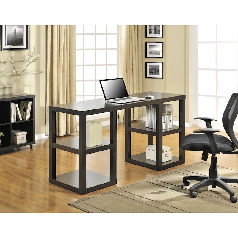 Ameriwood Home Stanley Black Oak Deluxe Parsons Computer Desk