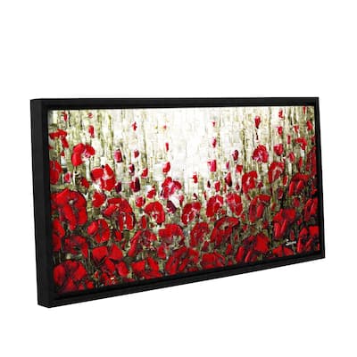 ArtWall Susanna Shaposhnikova's Olive Red Poppies, Gallery Wrapped Floater-framed Canvas