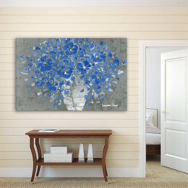 slide 2 of 6, ArtWall Susanna Shaposhnikova's Blue Bouquet, Gallery Wrapped Canvas