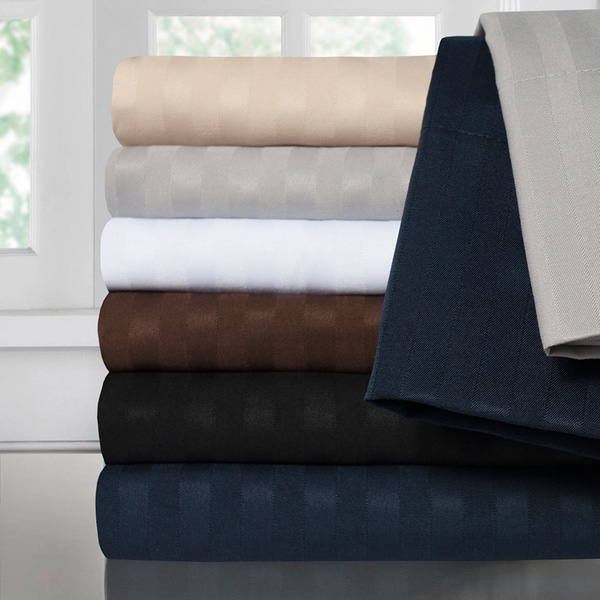 Sweet Home Collection Luxury Dobby Striped Double Brushed 4-Piece Sheet Set
