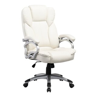 Porch & Den Robbins White Leatherette Office Chair
