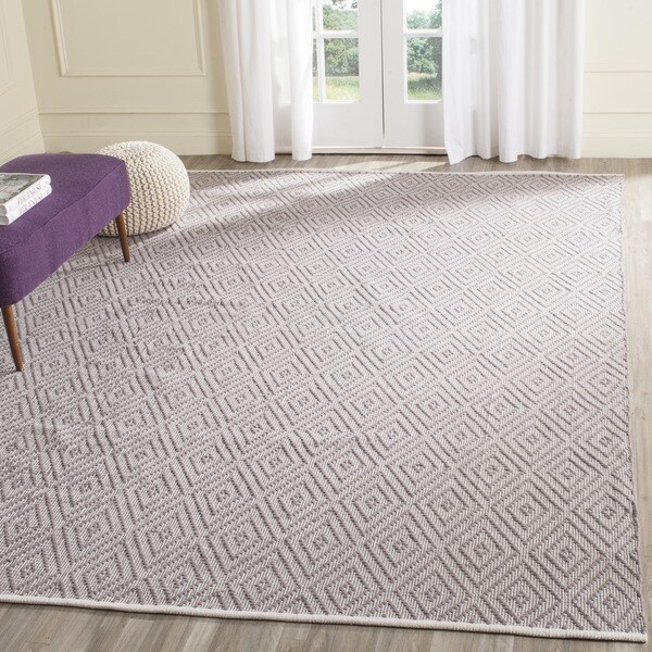 Safavieh HandWoven Montauk Grey/ Ivory Cotton Rug (5' x 7') Free