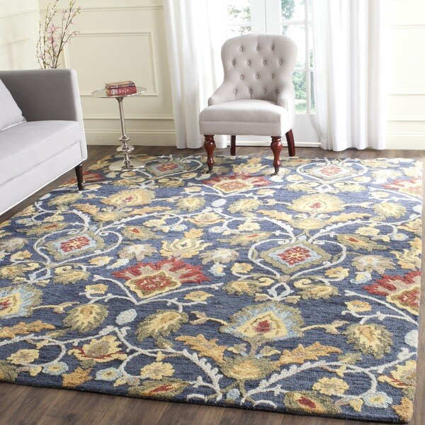 Safavieh Handmade Blossom Navy/ Multi Wool Rug (8' x 10')