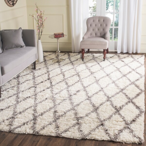 Safavieh Handmade Kenya Ivory/ Grey Wool Rug - 9' x 12'