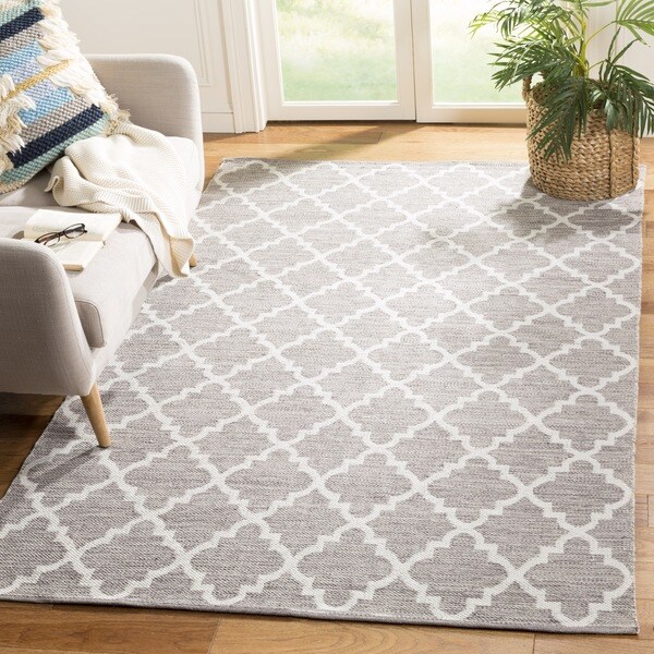 Safavieh Hand-Woven Montauk Grey/ Ivory Cotton Rug - 8' x 10'