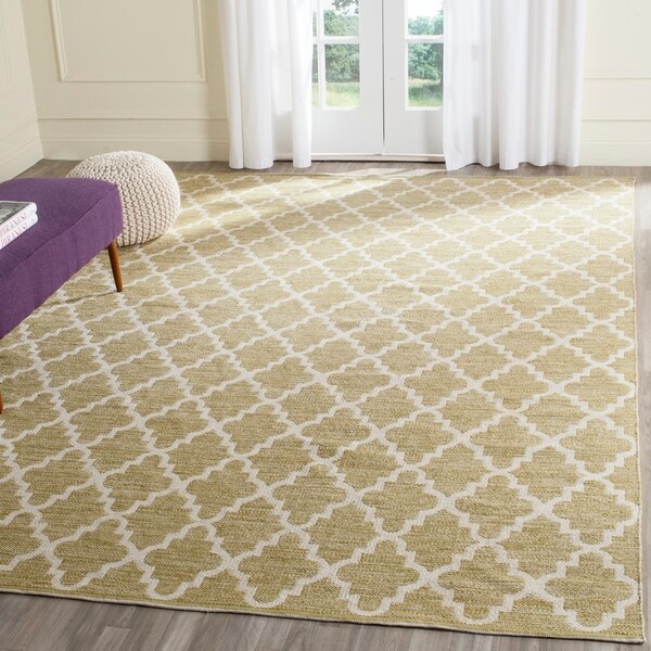 Safavieh Hand-Woven Montauk Green/ Ivory Cotton Rug - 8' X 10'