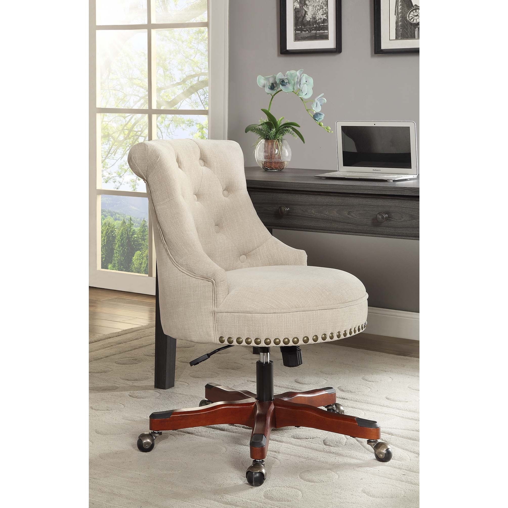 Featured image of post Linon Home Decor Office Chair - Linon fiona faux fur upholstered office chair in white.