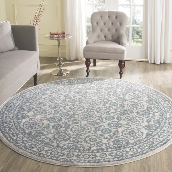 Shop Safavieh Evoke Vintage Ivory / Grey Distressed Rug - 6'7 Round ...