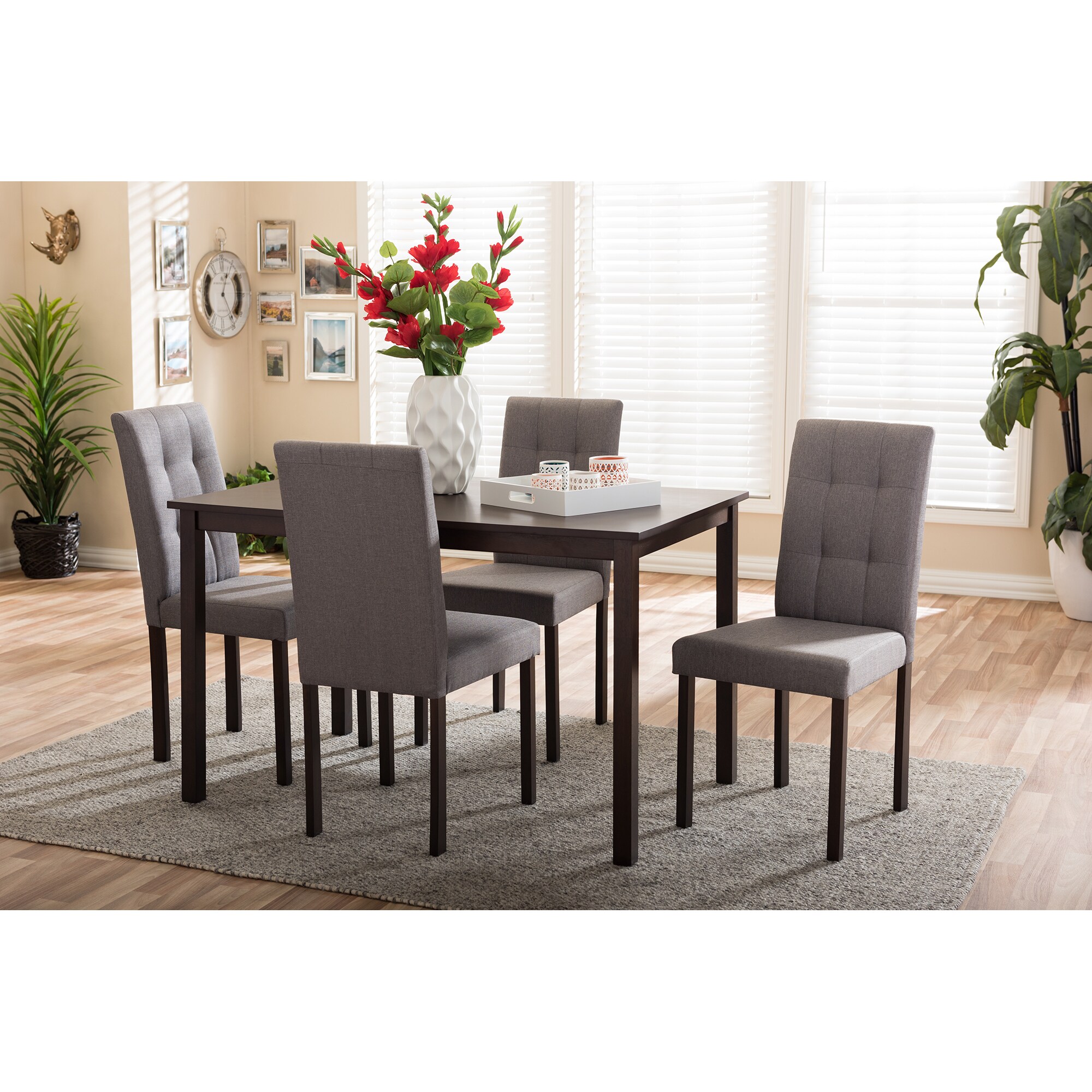 Porch Den Devin Contemporary 5 Piece Grey Fabric Porch Den Devin Contemporary 5 Piece